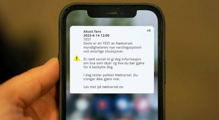 Ny testing av nødvarsel på mobil 12 Juni